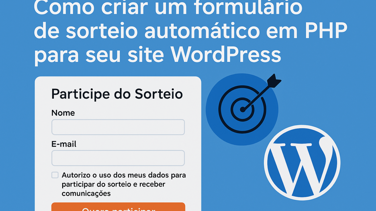 formulário de sorteio automático em PHP para WordPress