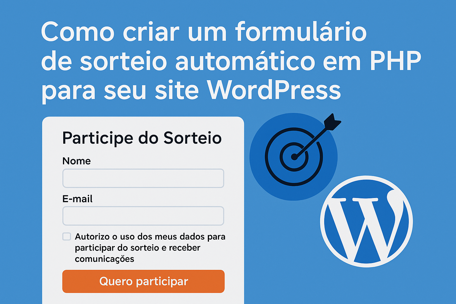formulário de sorteio automático em PHP para WordPress
